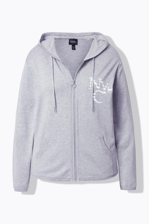 Produktbild Ulla Popken Strickjacke, NYC, Kapuze, Kängurutasche (60)