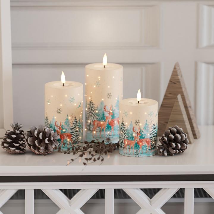 Image du produit Deluxe Homeart LED-Kerzen-Set «Weihnachten», 4-teiliges Set (3 x)