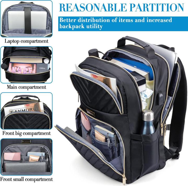 Produktbild Only-Bags.Store Schulrucksack Teenager mit USB-Ladeanschluss, Laptop-Rucksack Stylish Daypack Wasserdicht für die (30 l)