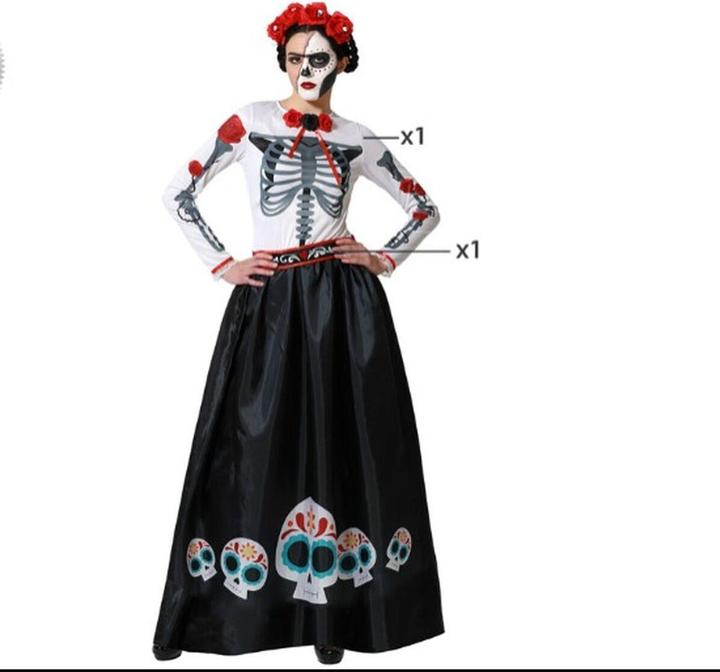 Produktbild Carnival Toys Verkleidung Skelett Mexikanerin Bunt (M, L)