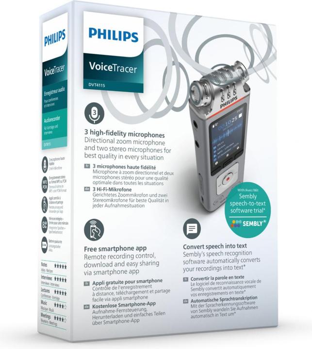 Produktbild Philips DVT4115 Digital Voice Tracer (8 GB)