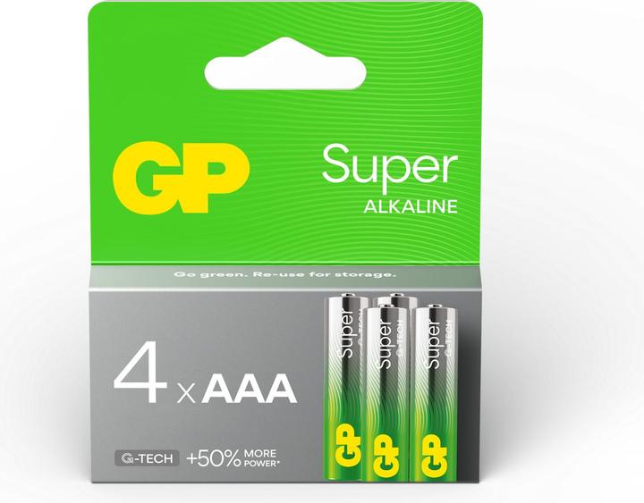 Actual product image GP Batteries 1x4 GP Super Alkaline 1.5V AAA Micro LR03 New 03024AETA-B4 (4 pcs., AAA)