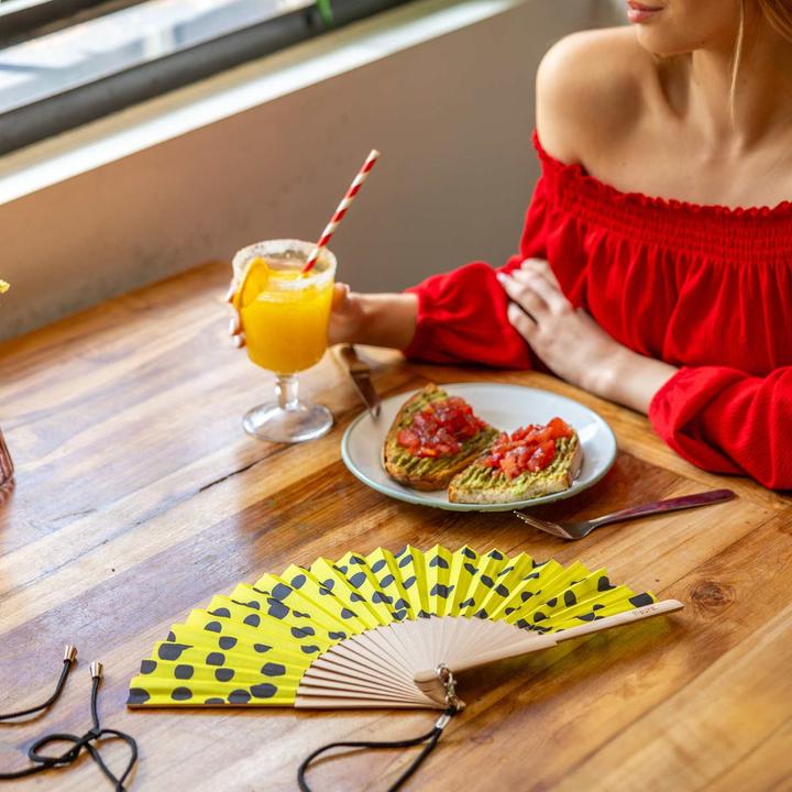 Produktbild Fisura Handfächer YELLOW DOTS