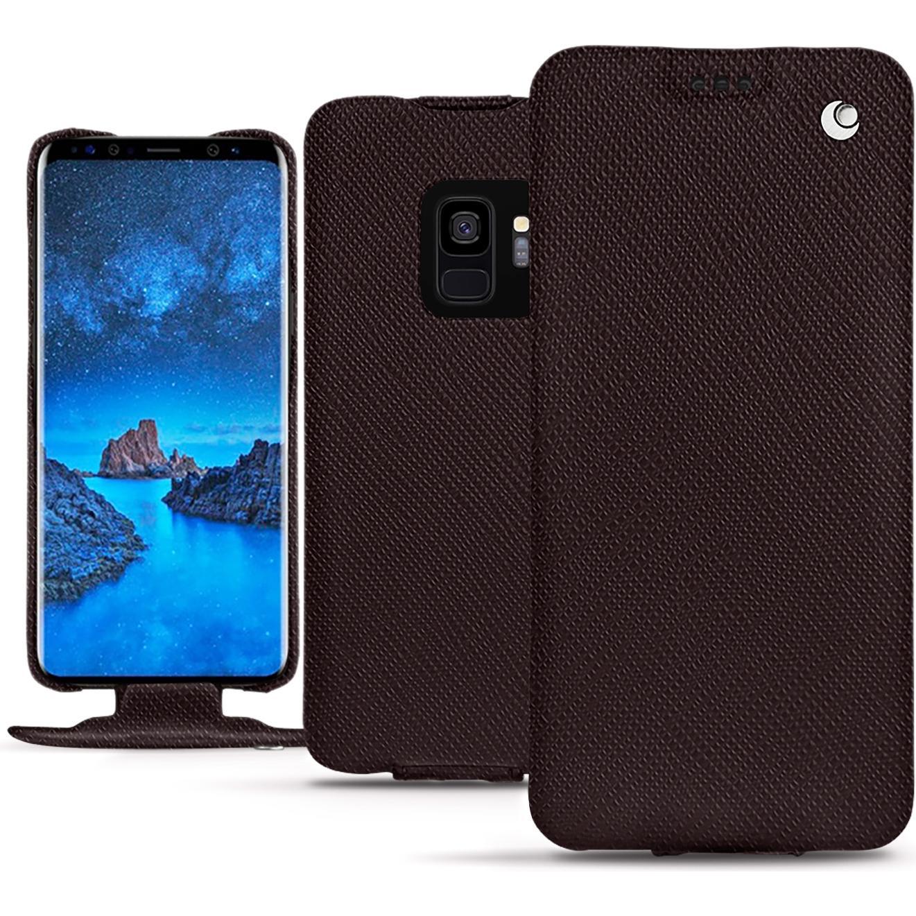 Thumbnail - Noreve Lederschutzhülle vertikal (Samsung Galaxy S9), Smartphone Hülle, Braun