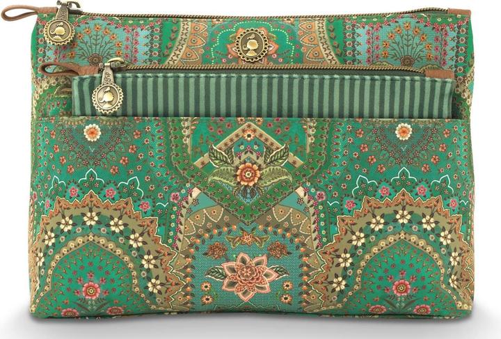 Actual product image PIP Studio Caryn Kosmetiktasche Combi Jabali grün 26cm
