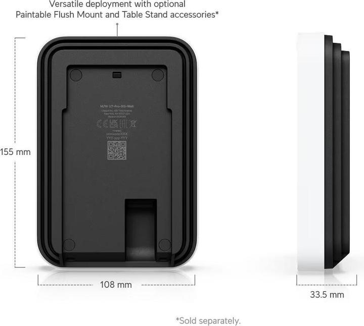 Produktbild Ubiquiti Wireless AP WIFI7 • BE10700 • 2x2 • Indoor • 10 GbE • Wall-Mount • UniFi • U7-Pro-XG-Wall (4300 Mbit/s)