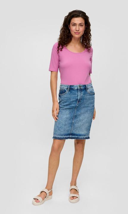 Actual product image S.Oliver T-Shirt Elastisches Jersey-Shirt mit U-Ausschnitt (34)