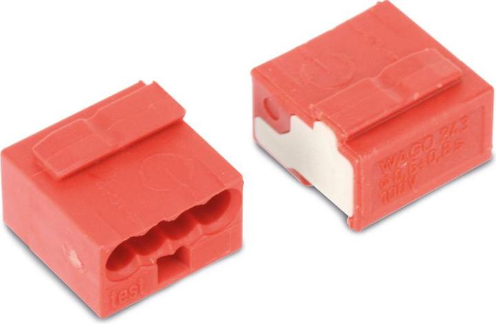 Actual product image Wago plug-in terminal Micro-Wago 4-fold red