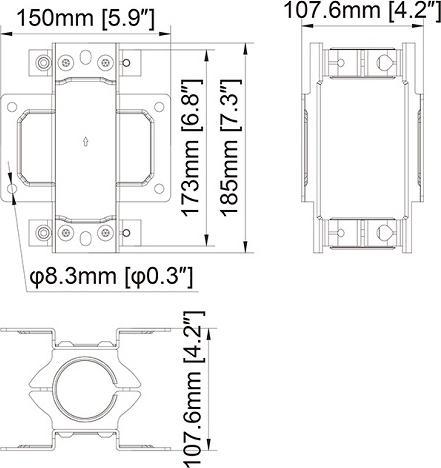 Actual product image Multibrackets M Pro Series - Dual Pole Clamp (Mounting- / Adapterplates)