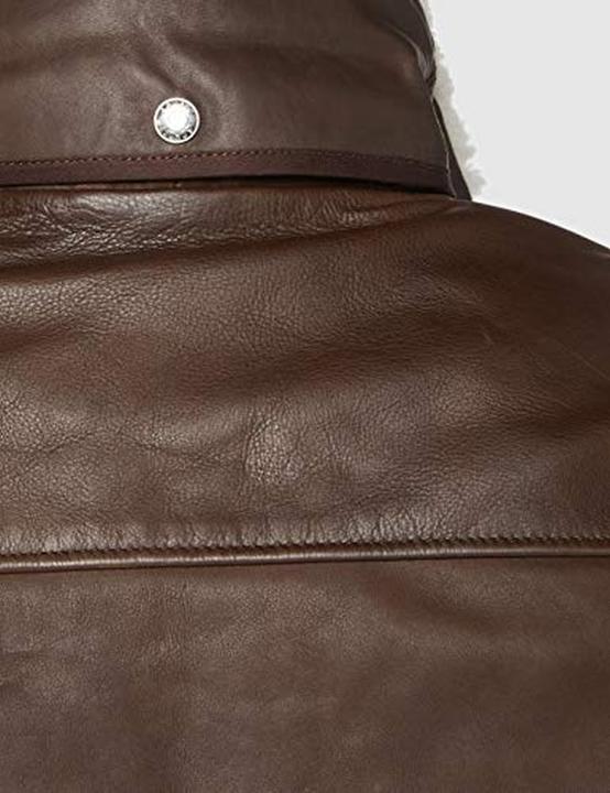 Actual product image Schott Nyc Officer Leather Jacket, Classic, Front Zipper (S)