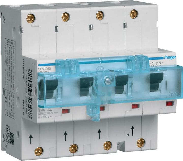 Produktbild Hager HAG HTN650C SLS Schalter 4 polig 3P+N Cs-Charakt. 50A fÃ¼r Hutschienemontage