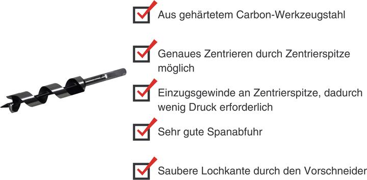 Immagine prodotto Paulimot Schlangenbohrer Ø 25 mm, Länge 200 mm, Form Lewis (25 millimetri)