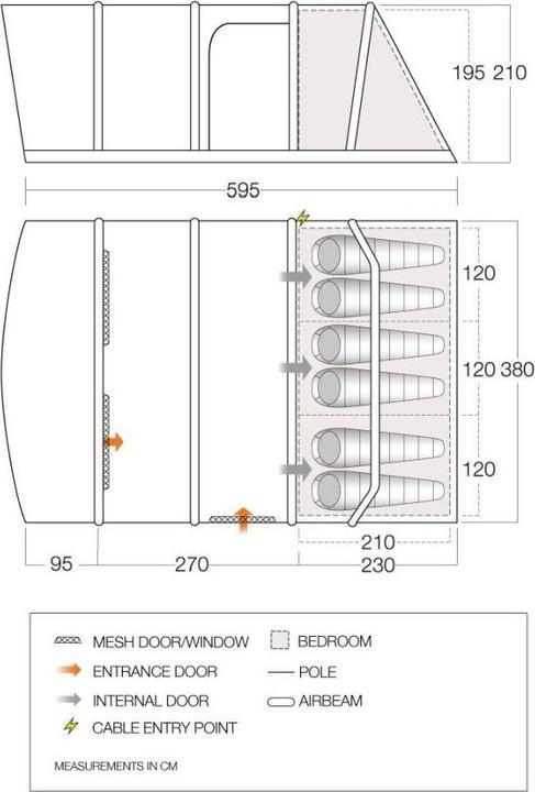 Image du produit Vango Aether 600XL (Tente tunnel, 26 kg, 6 personnes)