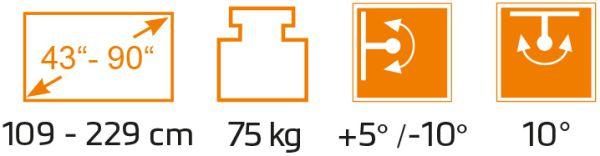 Actual product image myWall TV wall mount HP 52 (Wall, 75 kg, 43" - 90")