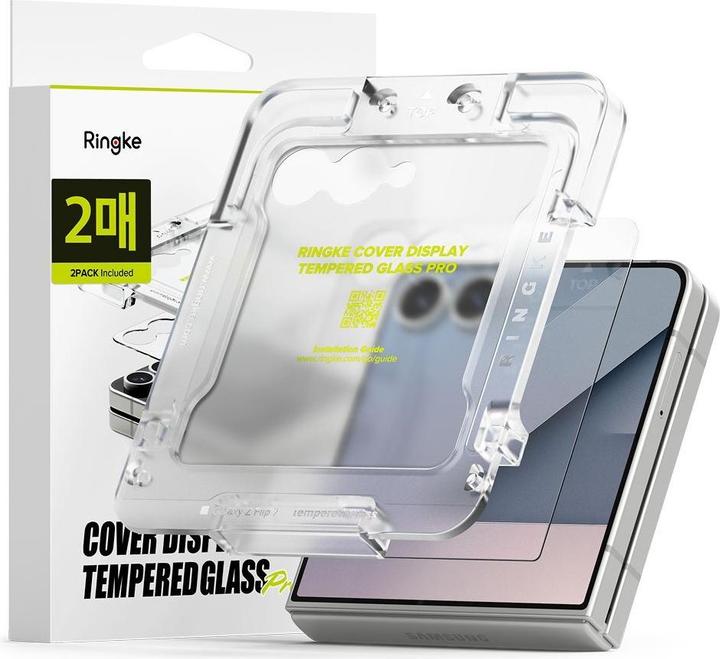 Produktbild Ringke - Cover Display Easy Slide Tempered Glass (2 pack) - Samsung Galaxy Z Flip7 - Clear (2 Stück, Samsung Galaxy Z Flip7)