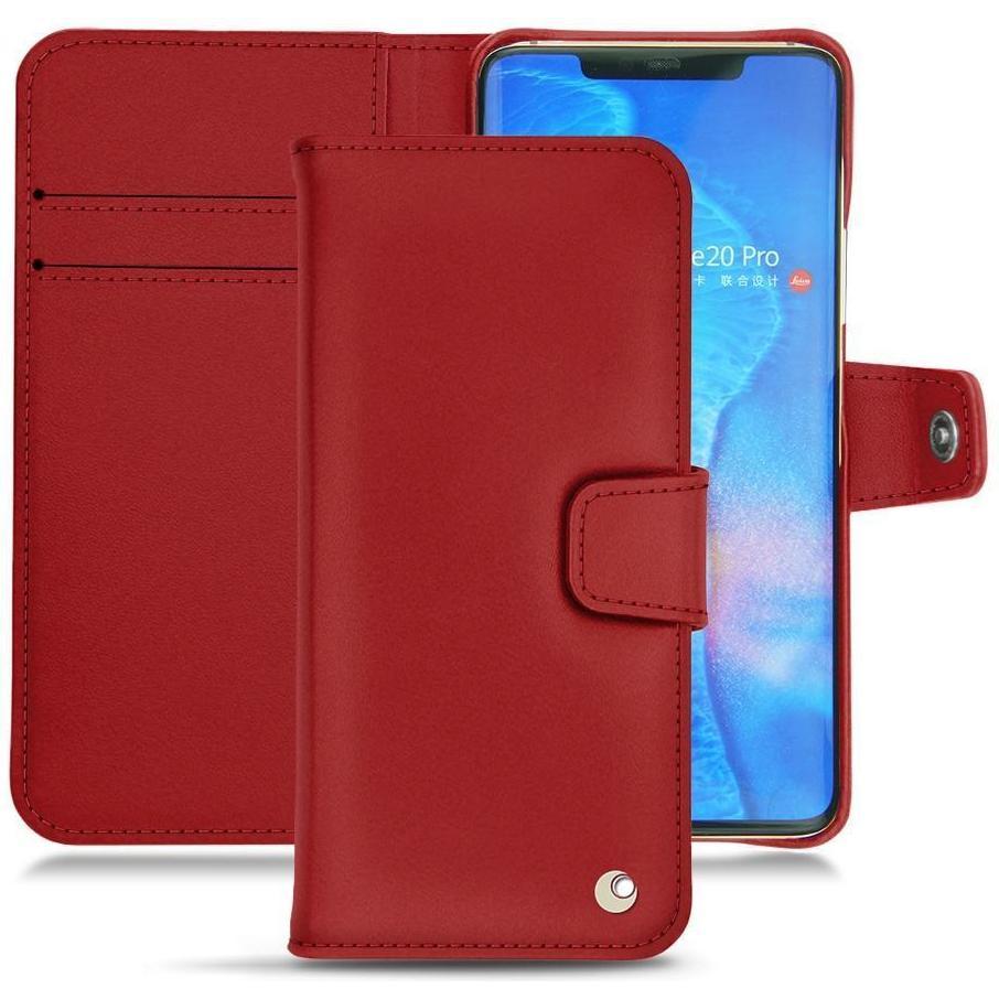 Noreve Lederschutzhülle Wallet (Huawei Mate 20 Pro), Smartphone Hülle, Rot