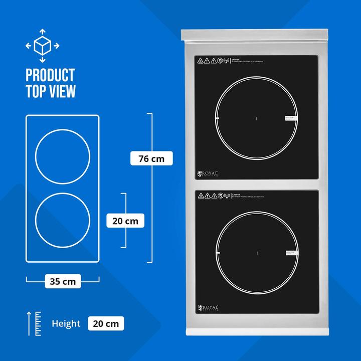 Actual product image Royal Catering Induction Cooker - 2 x 28 cm - 60 to 240 °C - 230 V - timer -