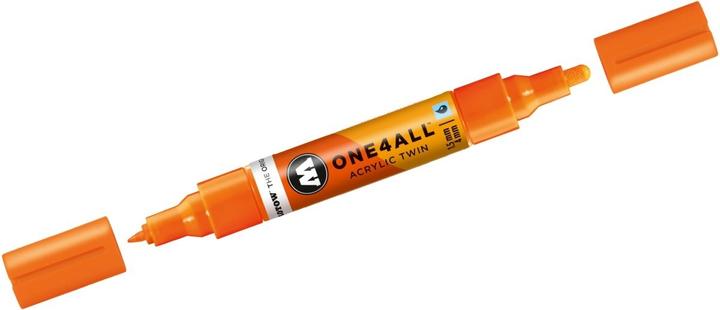 Produktbild Molotow Marqueur pour Maquettes - One4All Twin - Acrylique Orange Fluo Phospho. - 1,5/4mm - -218 - 15 cm (Orange, 4 mm, 1 x)
