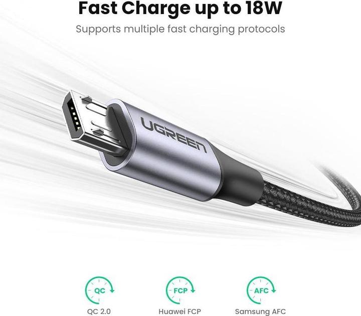 Produktbild Ugreen Micro B — USB A (3 m, USB 2.0, 18 W)