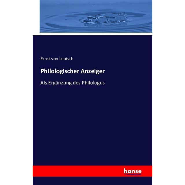 Philologischer Anzeiger, Fachbücher von Ernst von Leutsch