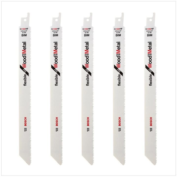Produktbild Bosch Professional Zubehör Säbelsägeblatt S 1122 HF, Flexible for Wood and Metal, 5er-Pack