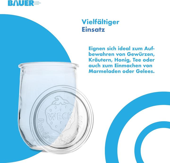 Produktbild Flaschenbauer.de 12er Set 1L, Einmachgläser (12 Stk., 1 l)