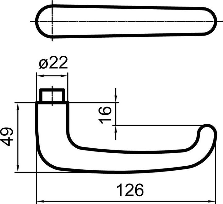 Actual product image Glutz Door handle 5039 Lucerne (Door handle)