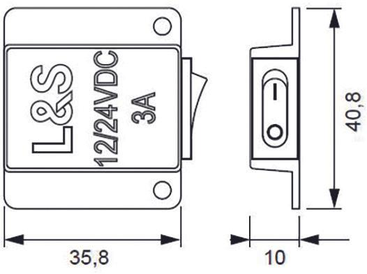 Produktbild L&S Wippenschalter 12 V / 24 V
