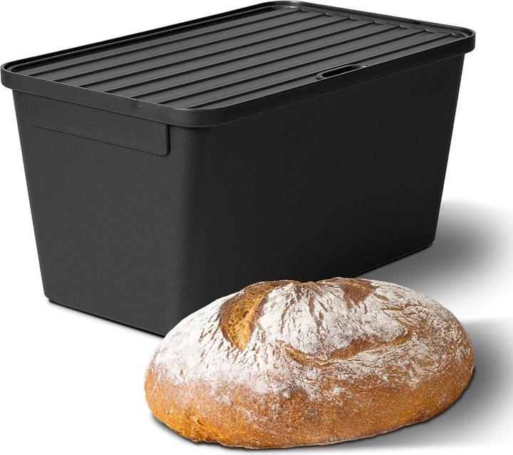 Novaliv Brotkasten Plastik mit Deckel 32x20x16,5cm Dose für Brot Brotkasten Kunststoff