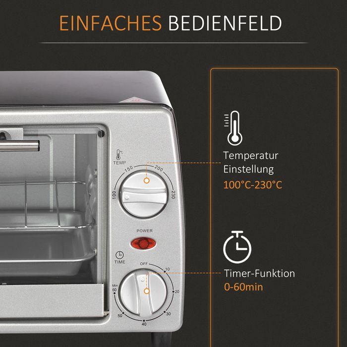 Produktbild Swisshandel24 Elektrobackofen 10L, Temperatur einstellbar, 750W 36.5x26x22cm