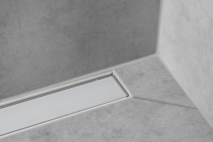 Actual product image hansgrohe HG shower channel RainDrain Match with height-adjustable frame 1200mm white (1200 mm)