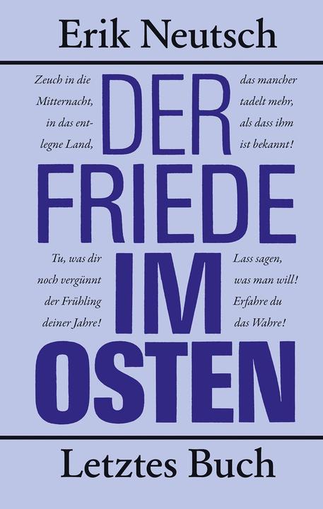 Produktbild Der Friede im Osten (Deutsch, Erik Neutsch, 2018)