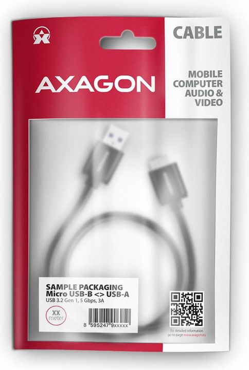 Produktbild Axagon BUMM3-AM10AB Kabel Micro-B USB auf USB-A 3.2 Gen 1 (1 m, USB 3.2 Gen 1)