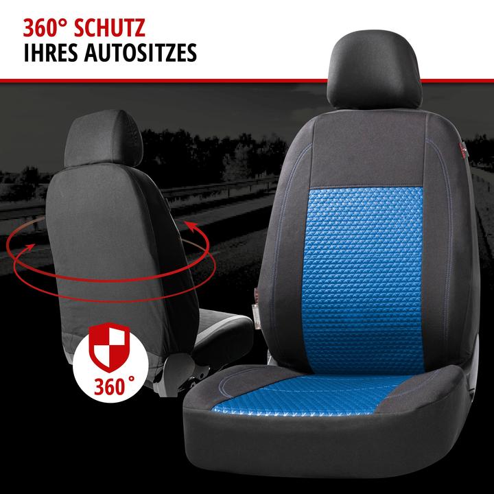 Produktbild Walser Autositzbezug ZIPP-IT Premium Avignon, PKW-Schonbezüge Komplettset mit Reiverschluss-System schwarz