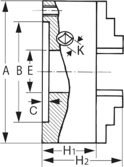 Immagine prodotto Röhm Mandrino a quattro griffe per tornio, acciaio, centratura cilindrica, DIN 702-4, esterno⌀ A: 250mm