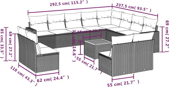 Produktbild vidaXL Garten Sofagarnitur