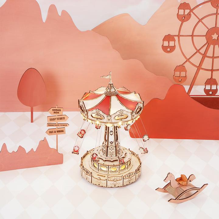 Produktbild Rokr Kettenkarussell - 3D Holzbausatz (elektrisch)