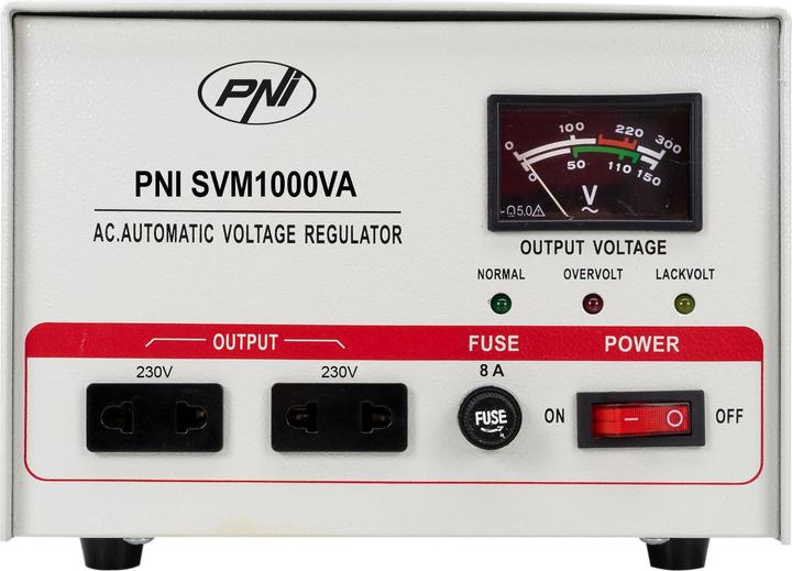 Produktbild PNI Spannungsstabilisator SVM1000VA mit Servomotor, 800 W, 3,6 A, Ausgang 230 V (1000 VA, 800 W, Online-Doppelwandler USV)