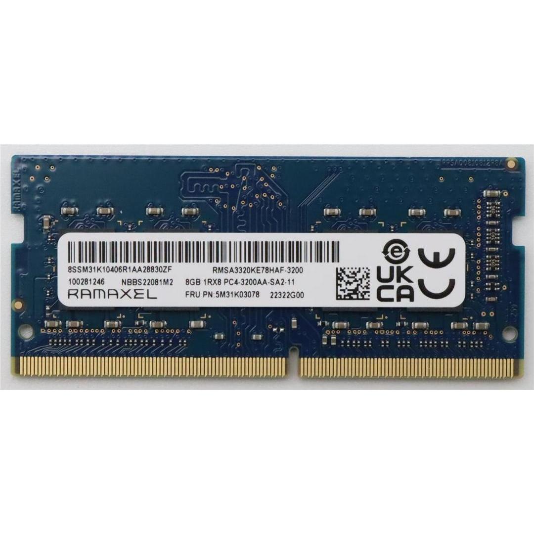 Lenovo Memory (1 x 8GB, 3200 MHz, DDR4-RAM, SO-DIMM), RAM, Schwarz