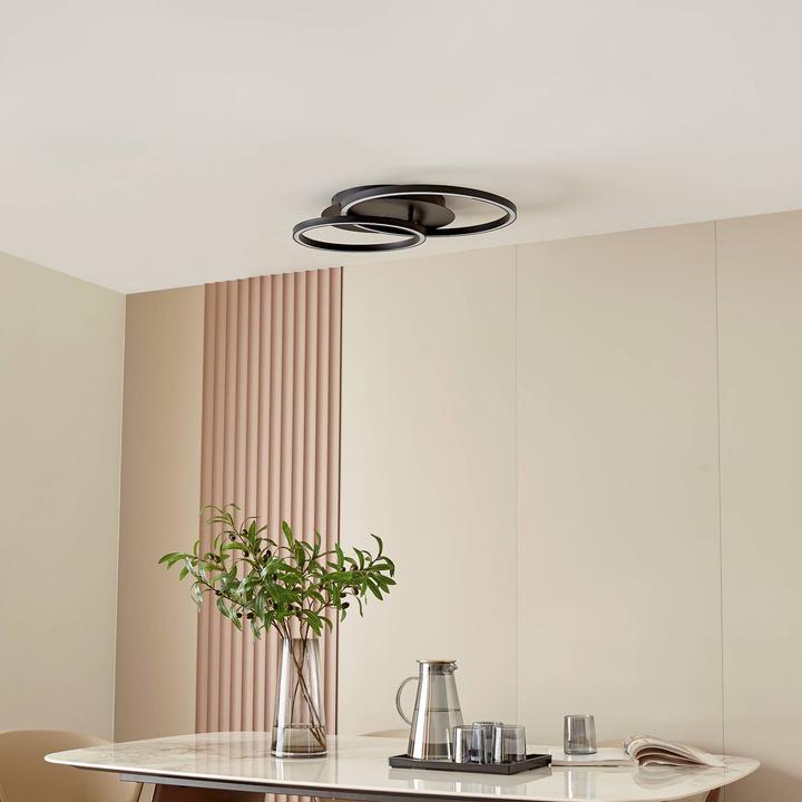 Actual product image Lucande Tjado LED ceiling lamp round two-light (920 lm)