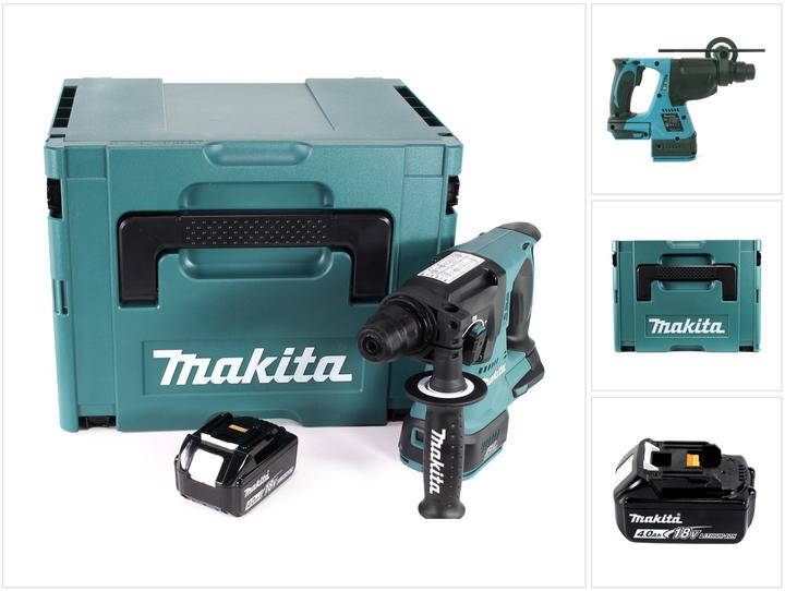 Actual product image Makita DHR 242 M1J Cordless hammer drill 18V 2,0J SDS-plus Brushless + 1x battery 4,0Ah + Makpac - without