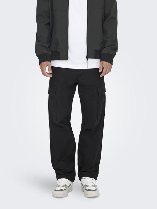 Actual product image Only & Sons Loose fit mid waist elasticated cargo trousers Trousers (W36/L32)