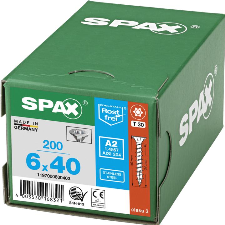Actual product image Spax A2 Senkmultikopf T-Star Plus T30 Vollgewinde (200 Screws per piece, 6 x 40 mm)