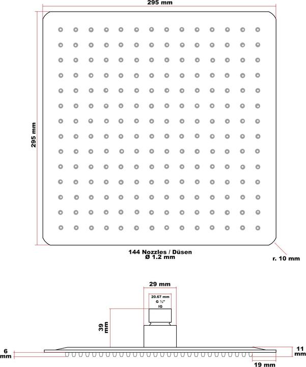 Produktbild Wiltec Regendusche (1 Strahlarten)