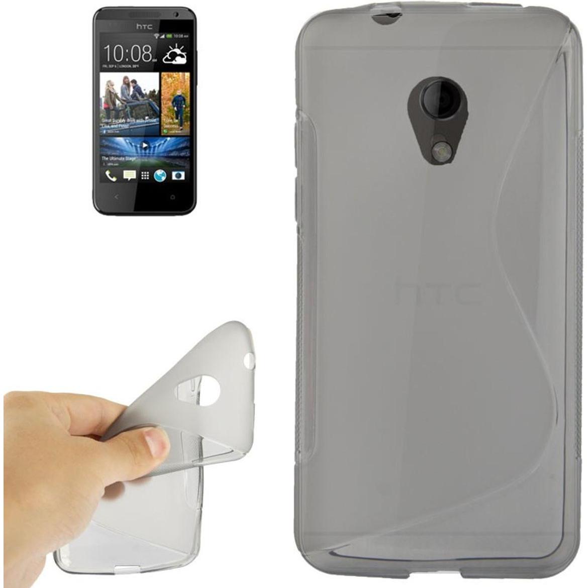 König Design Handyhülle TPU Schutzhülle für Handy HTC Desire 700 grau (HTC Desire 700), Smartphone Hülle, Grau