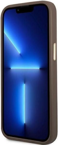 Actual product image Guess GUHCP14XHG4SHW iPhone 14 Pro Max 6.7" brązowy/brown hard case 4G Vintage Gold Logo (Apple iPhone 14 Pro Max)