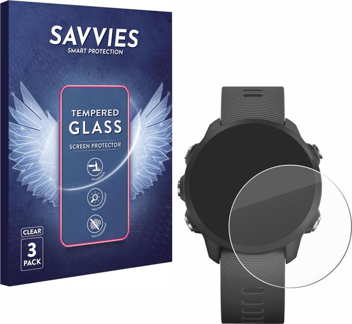 Savvies Panzerglas Hartglas Displayschutz (Forerunner 245 music)