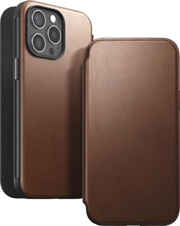 Productafbeelding Nomad Boekhoes Modern Leren Folio iPhone 15 Pro Bruin (Apple iPhone 15 Pro)