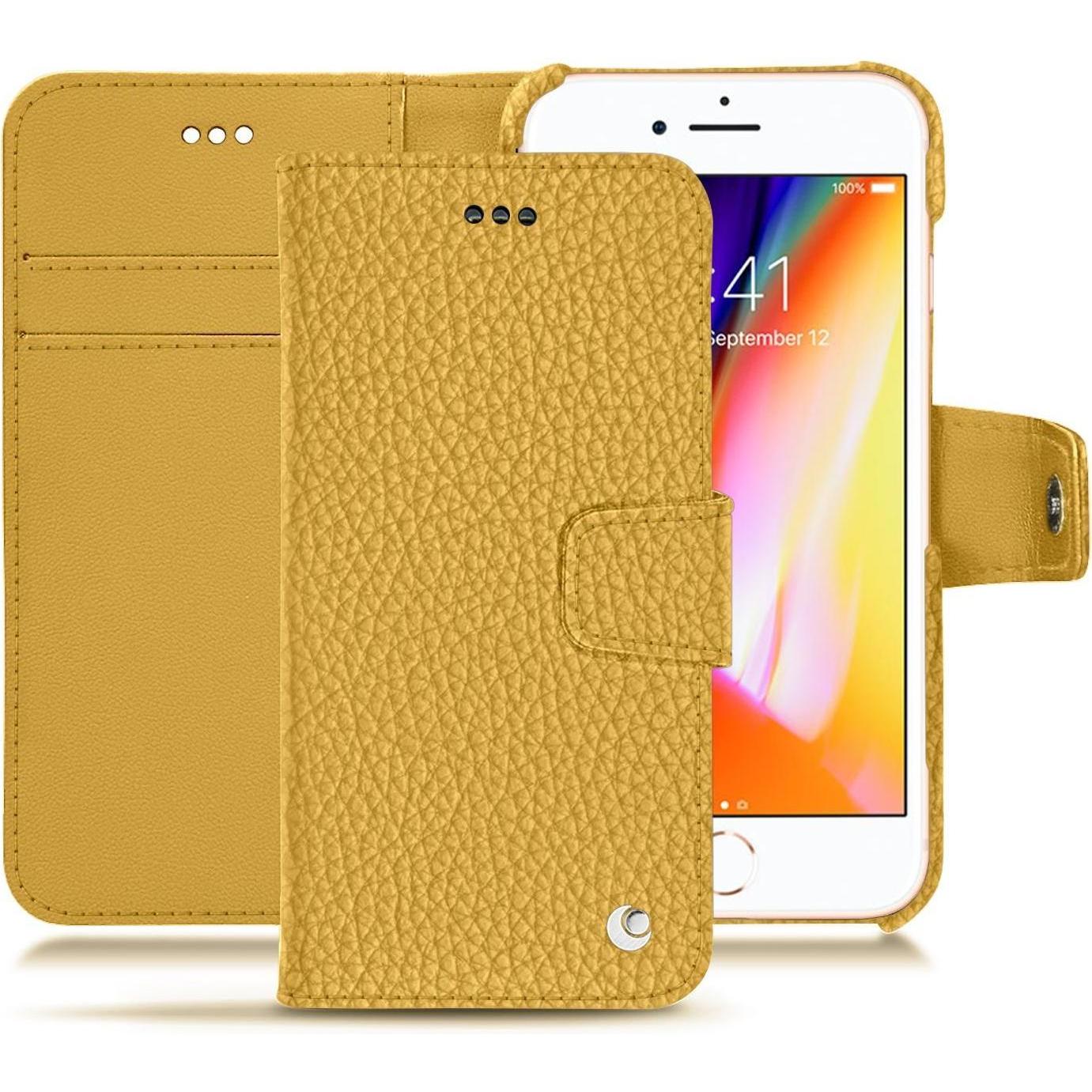 Thumbnail - Noreve Lederschutzhülle Wallet (Apple iPhone 8), Smartphone Hülle, Orange