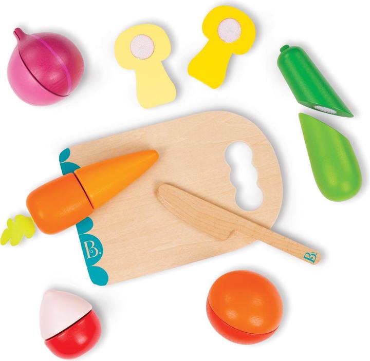 Actual product image B.toys B. Chop 'n' Play - Wooden Vegetables with Velcro incl. Cutting Board 14-pcs.